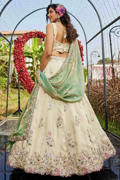 Cream Colour Tissue Lehenga Choli LC1113174 A