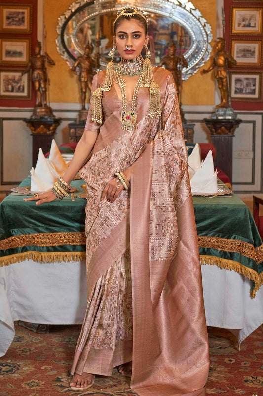 Cream Colour Tusser Silk Traditional Saree SD1290182