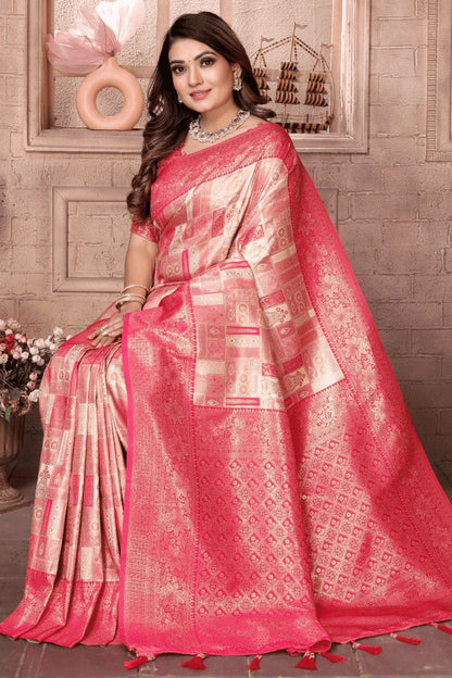 Cream Colour Woven Work Banarasi Chaturi Silk Traditional Saree SD1250275 A