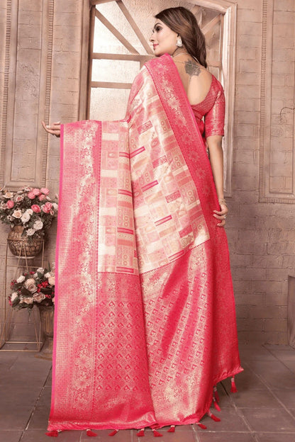 Cream Colour Woven Work Banarasi Chaturi Silk Traditional Saree SD1250275 B
