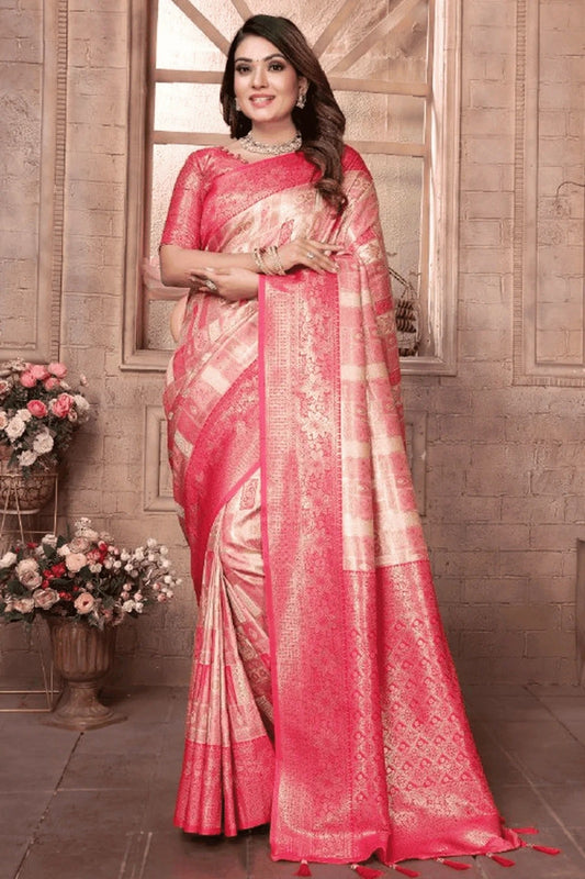 Cream Colour Woven Work Banarasi Chaturi Silk Traditional Saree SD1250275