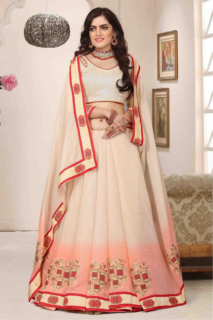 Cream and Pink Colour Cotton Silk Designer Saree SD1120470 A