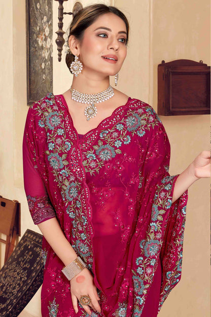 Dark Pink Colour Georgette Designer Saree SD1121156 A