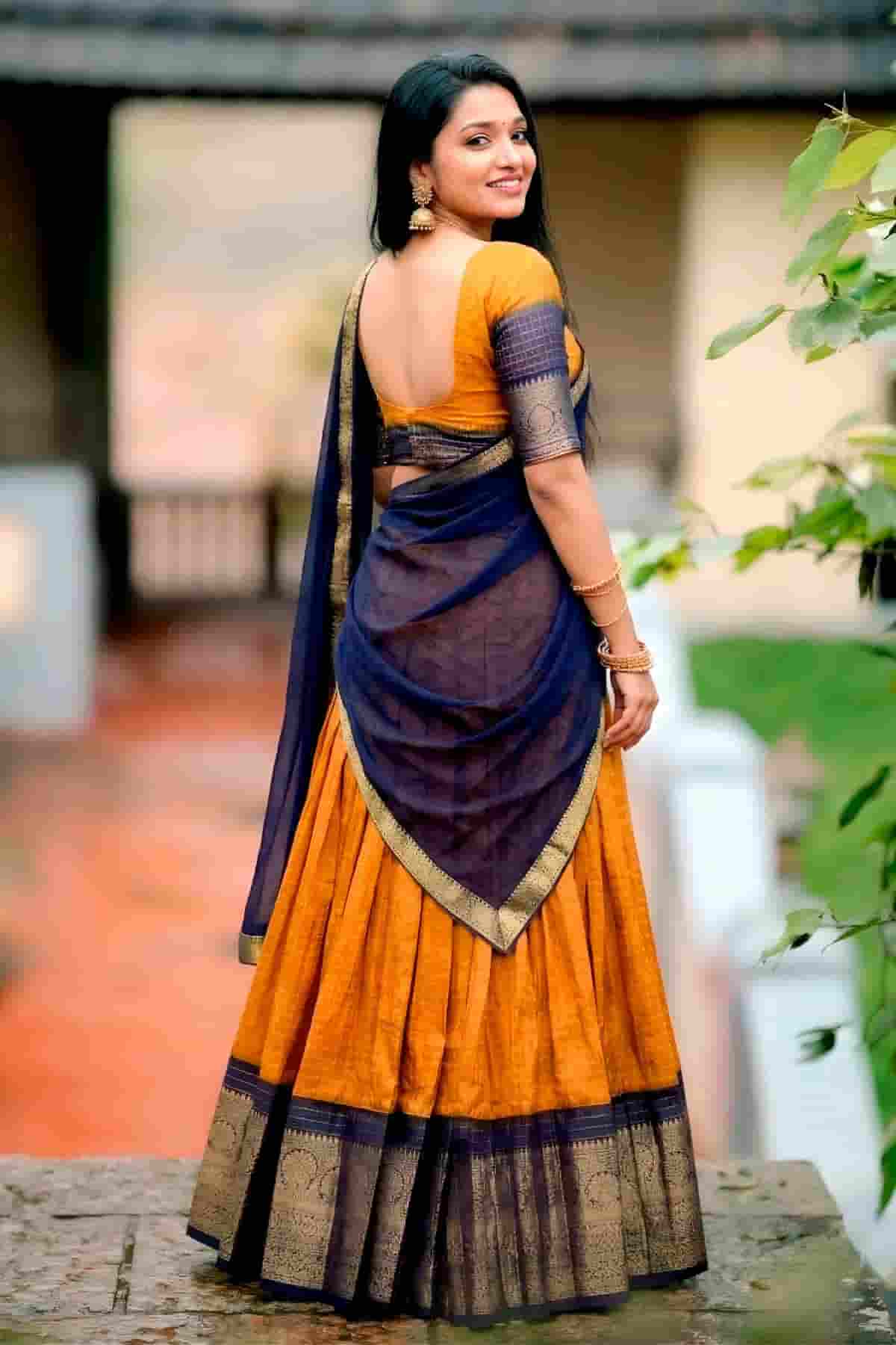 Dola Chex Zari Woven Work Stitched Lehenga In Mustard Colour