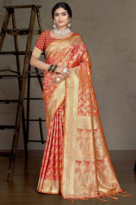 Dusty Orange Colour Silk Traditional Saree SD1102750