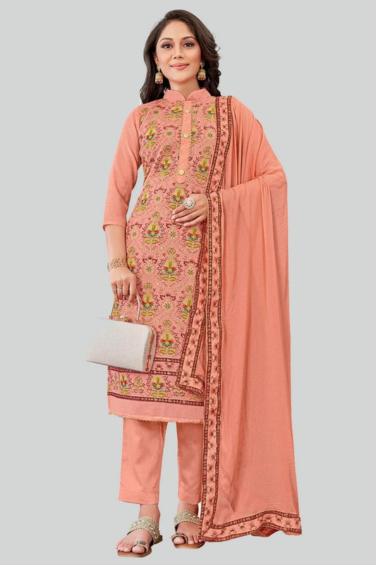 Dusty Pink Colour Chanderi Silk Pant Style Suit SM1110598