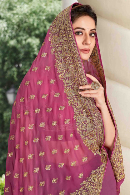 Dusty Pink Colour Georgette Designer Saree SD1121131 A