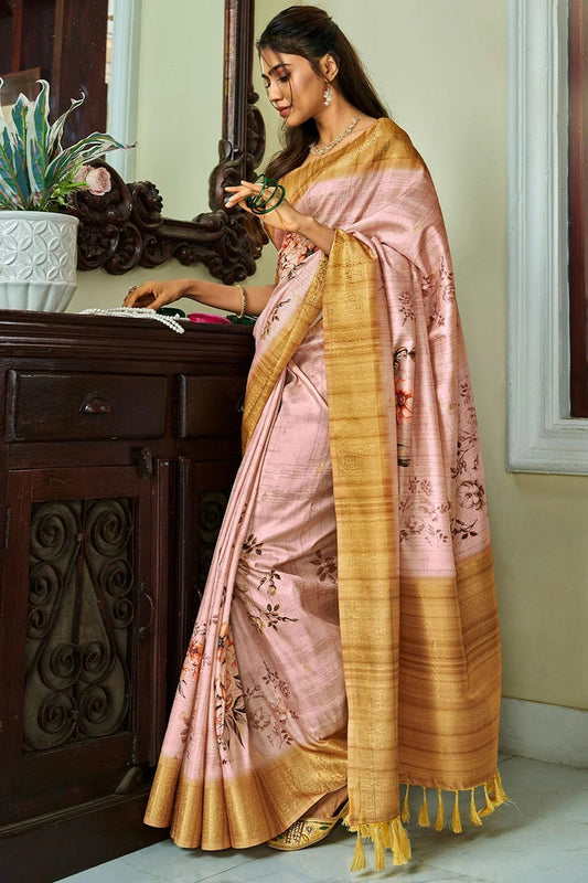 Dusty Pink Colour Handloom Kotha Silk Saree SD1110064