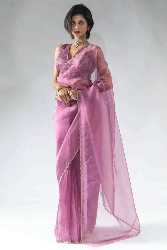 Dusty Pink Colour Tissue Silk Ready To Wear Saree SD1122052