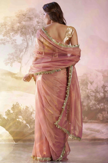 Dusty Pink Colour Twill Net Designer Saree SD1113019 A
