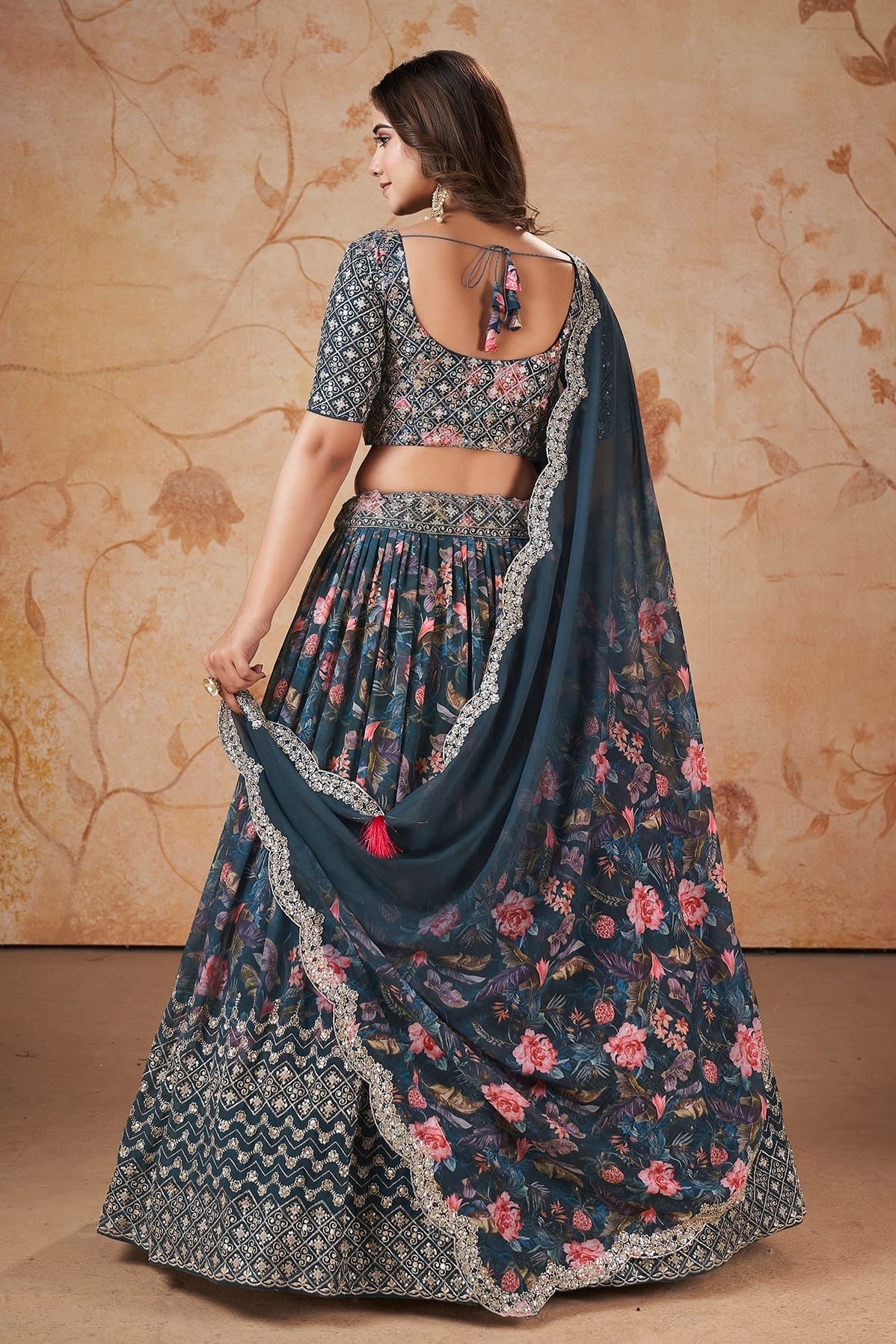 Faux Georgette Designer Lehenga Choli In Blue Colour LC1270088 B
