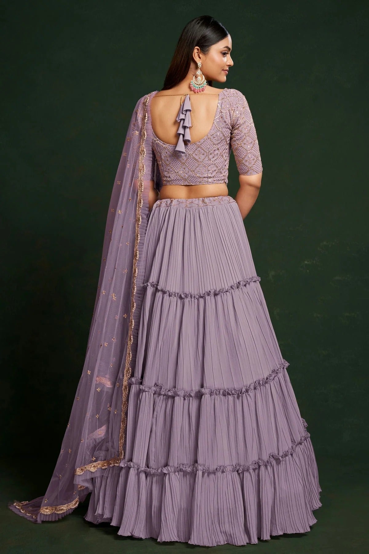 Faux Georgette Designer Lehenga Choli In Light Purple Colour LC1270068 B