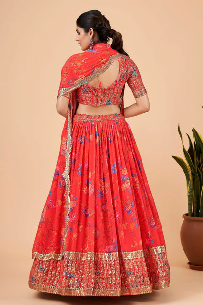 Faux Georgette Designer Lehenga Choli In Light Red Colour LC1270026 B