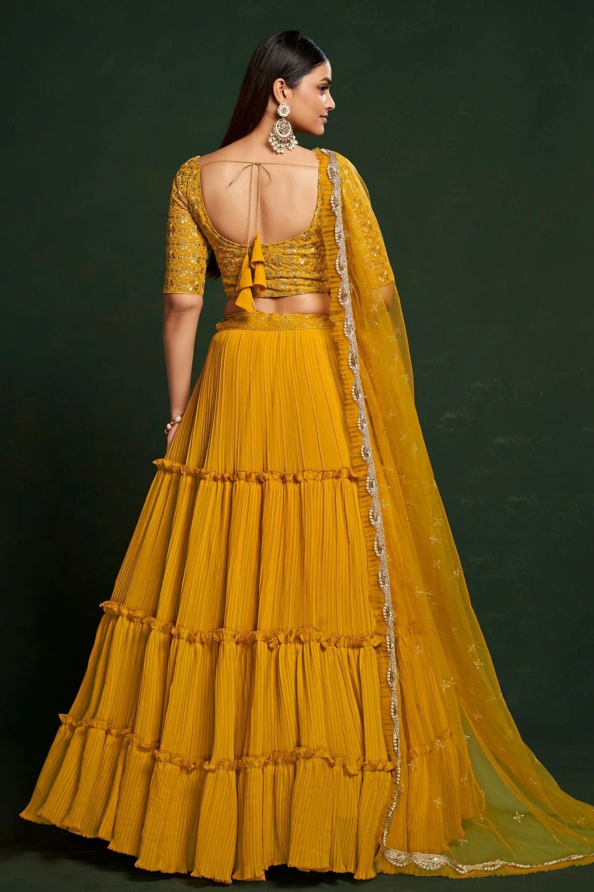 Faux Georgette Designer Lehenga Choli In Mustard Colour LC1270066 B