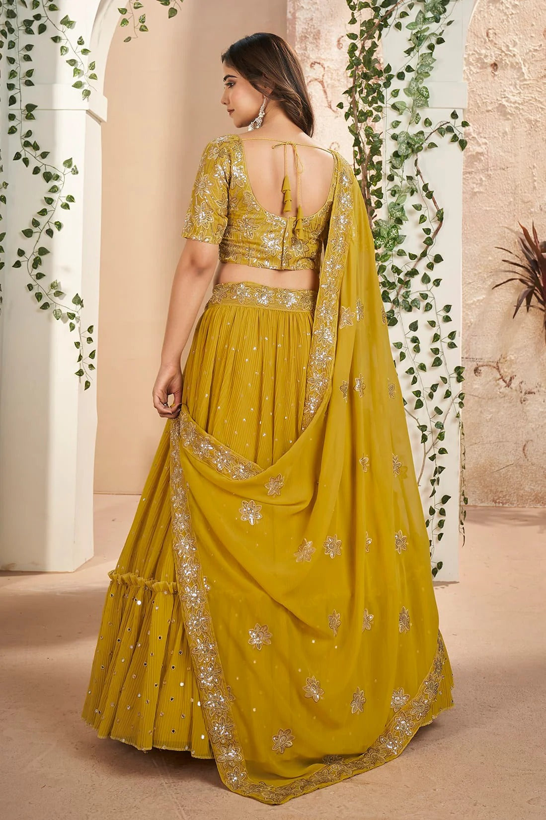 Faux Georgette Designer Lehenga Choli In Mustard Colour LC1270083 B