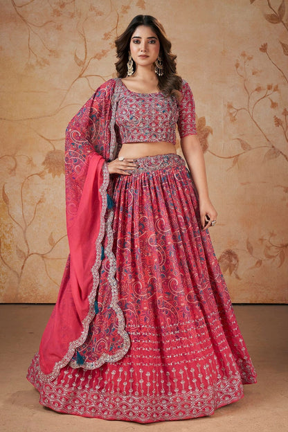 Faux Georgette Designer Lehenga Choli In Pink Colour LC1270089 A