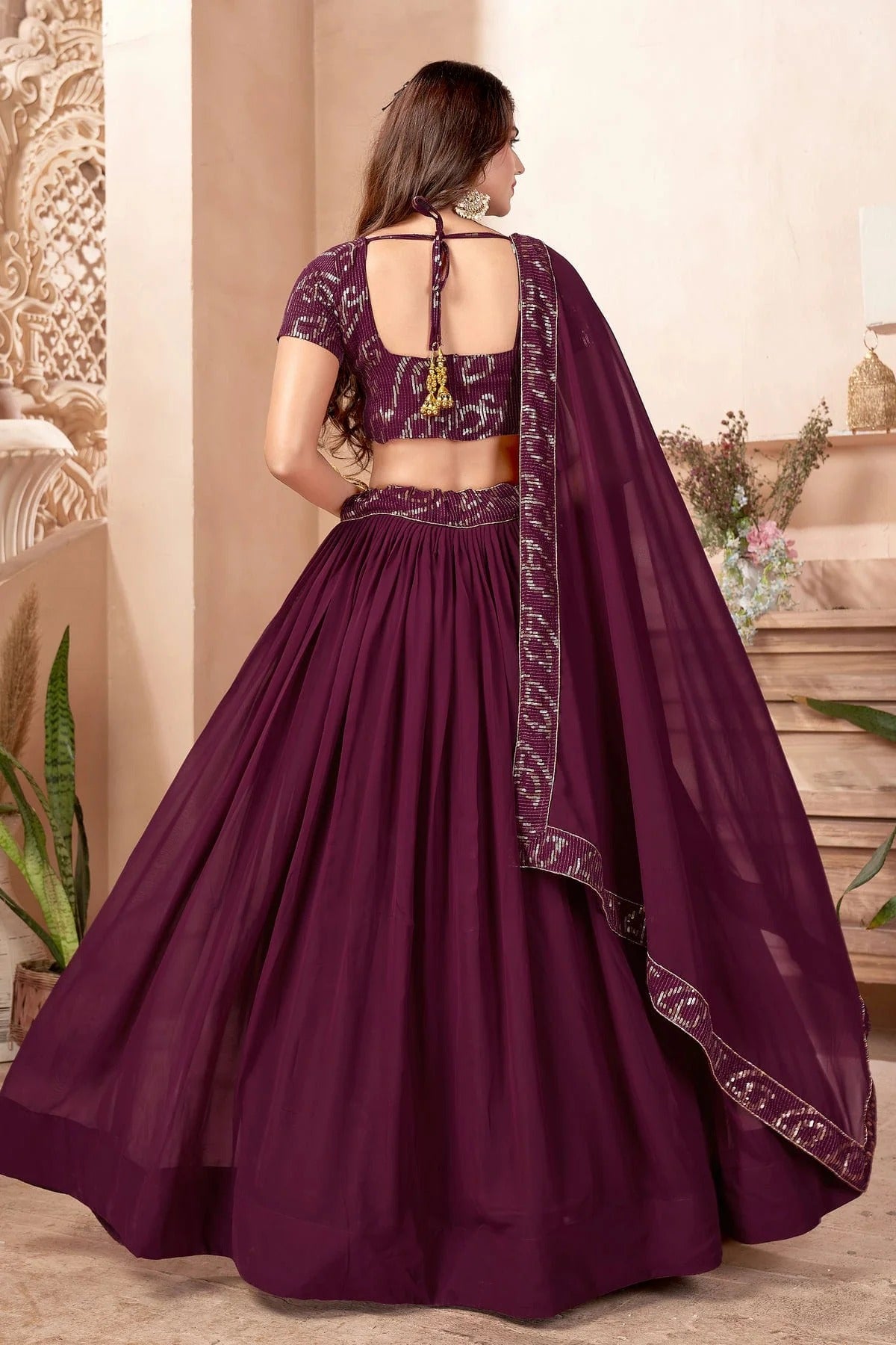 Faux Georgette Designer Lehenga Choli In Purple Colour LC1270006 B