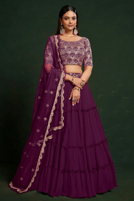 Faux Georgette Designer Lehenga Choli In Purple Colour LC1270070 A