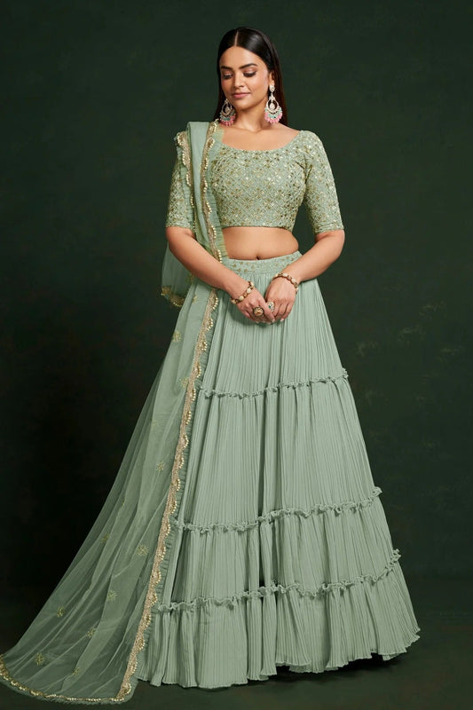 Faux Georgette Designer Lehenga Choli In Slate Blue Colour LC1270067 A