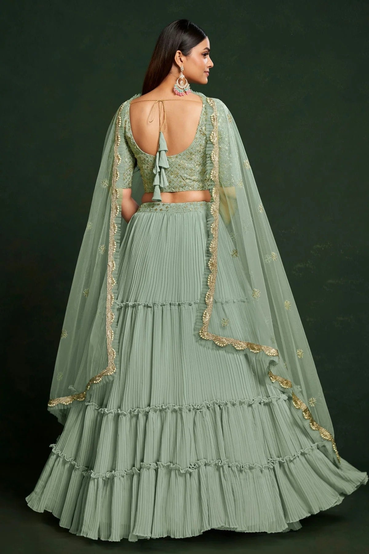 Faux Georgette Designer Lehenga Choli In Slate Blue Colour LC1270067 B