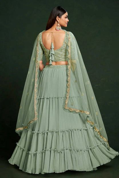 Faux Georgette Designer Lehenga Choli In Slate Blue Colour LC1270067 B