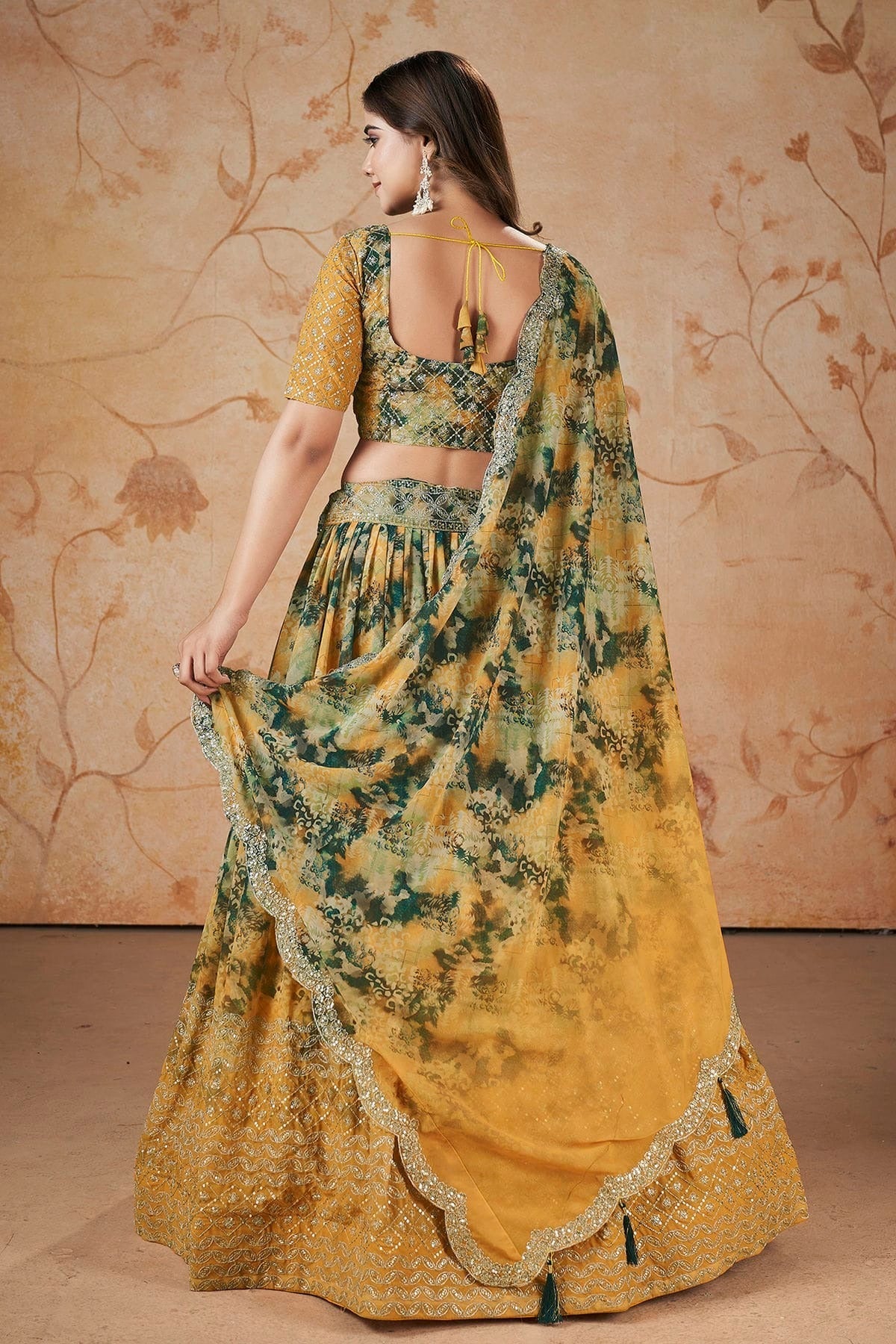 Faux Georgette Designer Lehenga Choli In Yellow Colour LC1270086 B