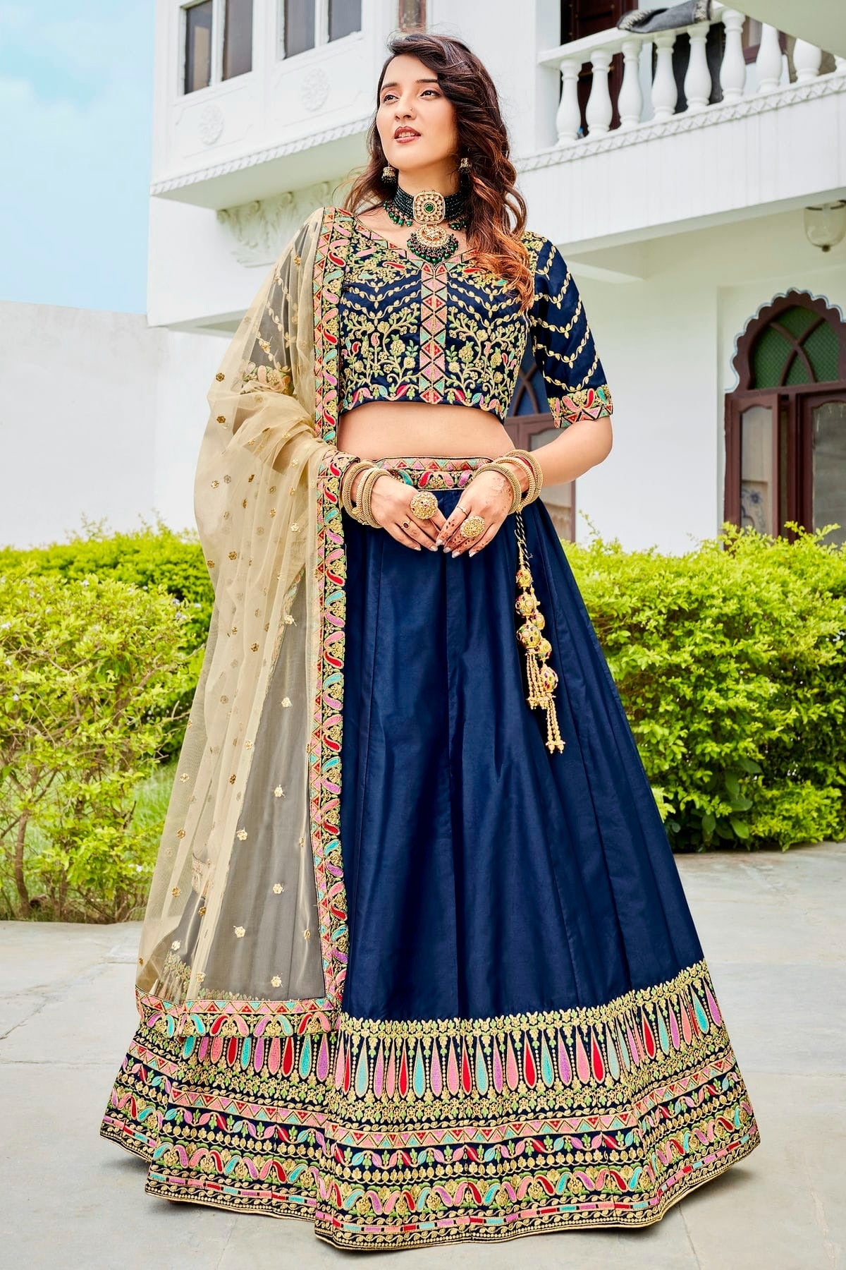 Ferrari Silk Designer Lehenga Choli In Blue Colour LC1270058 A