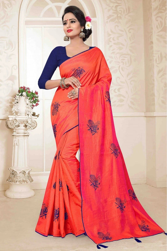 Gajri Colour Zoya Silk Embroidery Saree SD1120023