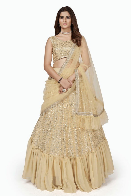 Georgette Designer Lehenga Choli In Cream Colour LC1270012 A