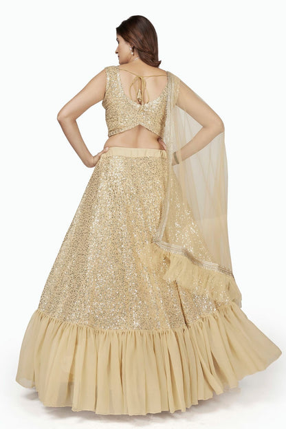 Georgette Designer Lehenga Choli In Cream Colour LC1270012 B