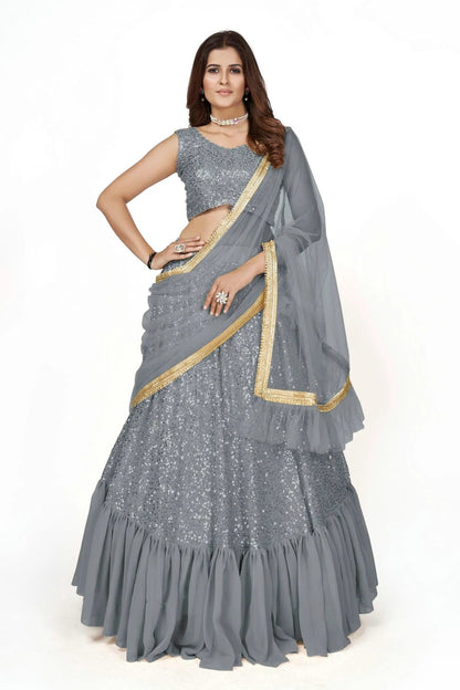 Georgette Designer Lehenga Choli In Grey Colour LC1270011 A