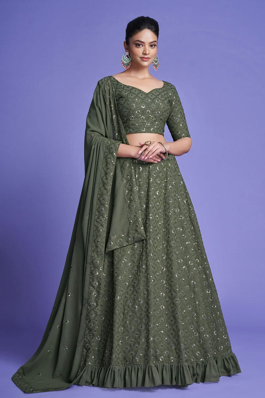 Georgette Designer Lehenga Choli In Grey Colour LC1270091 A