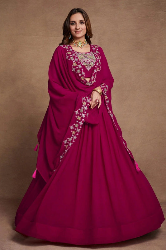 Georgette Designer Lehenga Choli In Magenta Colour LC1270077 A
