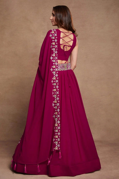 Georgette Designer Lehenga Choli In Magenta Colour LC1270077 B