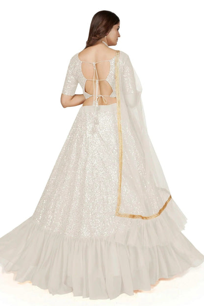 Georgette Designer Lehenga Choli In White Colour LC1270013 B