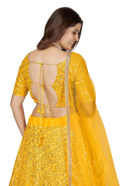 Georgette Designer Lehenga Choli In Yellow Colour LC1270010 B