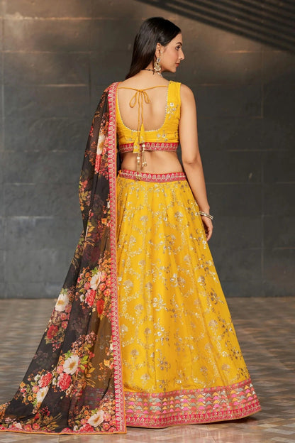 Georgette Embroidery A Line Lehenga Choli LC1010196 A