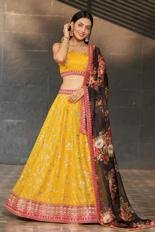 Georgette Embroidery A Line Lehenga Choli LC1010196