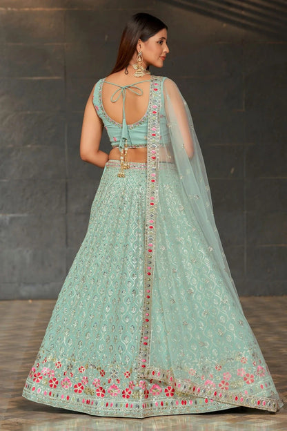 Georgette Embroidery A Line Lehenga Choli LC1010197 A