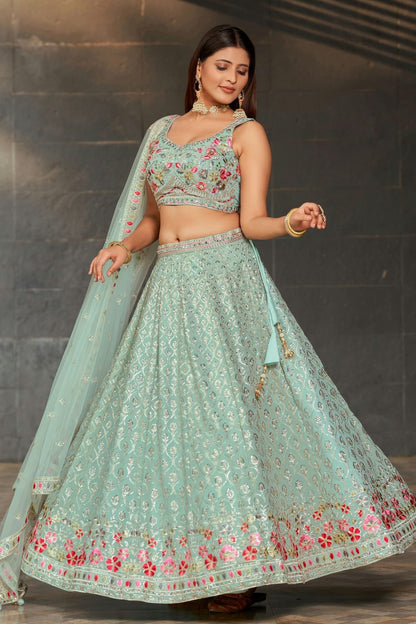 Georgette Embroidery A Line Lehenga Choli LC1010197