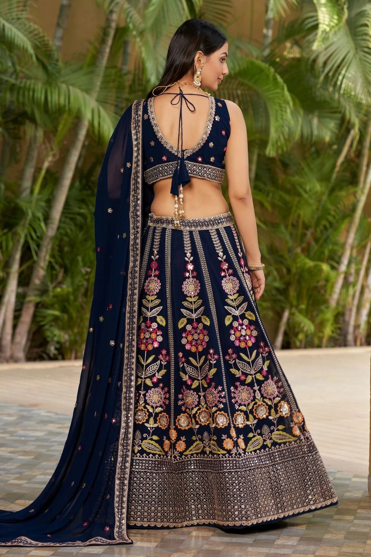 Georgette Embroidery A Line Lehenga Choli LC1010198 A