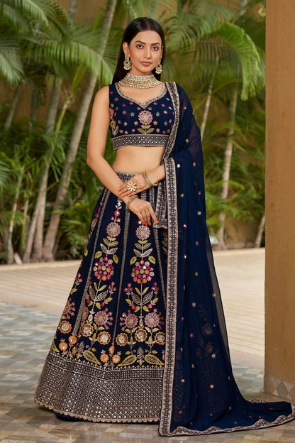 Georgette Embroidery A Line Lehenga Choli LC1010198