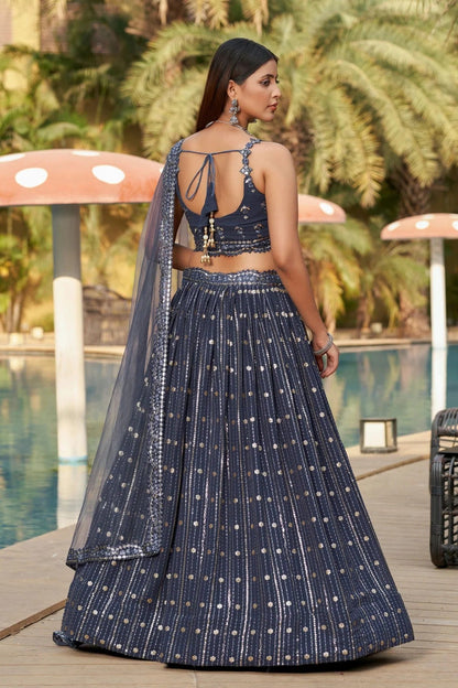 Georgette Embroidery A Line Lehenga Choli LC1010201 A