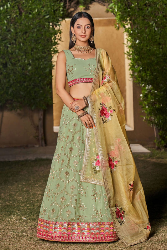Georgette Embroidery A Line Lehenga Choli LC1010202