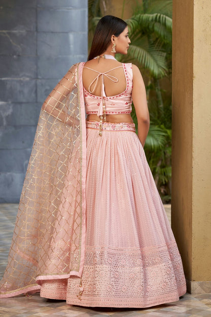 Georgette Embroidery A Line Lehenga Choli LC1010204 A