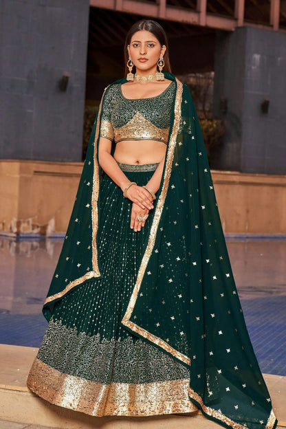 Georgette Embroidery A Line Lehenga Choli LC1010205