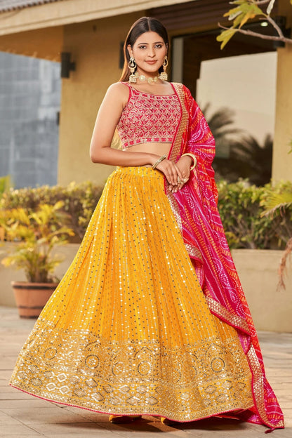 Georgette Embroidery A Line Lehenga Choli LC1010206