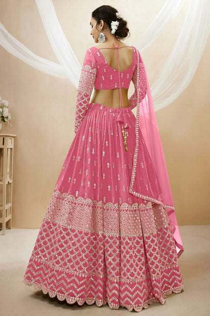 Georgette Embroidery A Line Lehenga Choli LC1010207 A