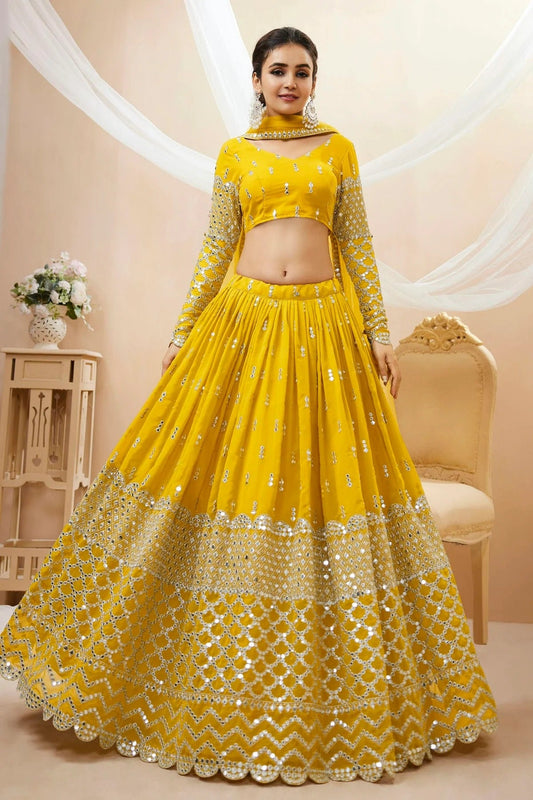 Georgette Embroidery A Line Lehenga Choli LC1010209