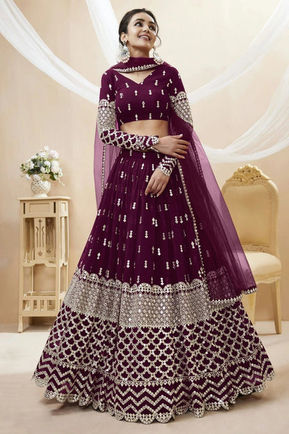 Georgette Embroidery A Line Lehenga Choli LC1010210